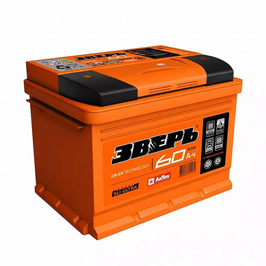 Аккумулятор ЗВЕРЬ ZVK 60-3-R 60Ач 620А